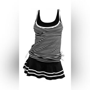 NWT Summer Mae's Tankini Top Bathing Suit Striped Swim Dress